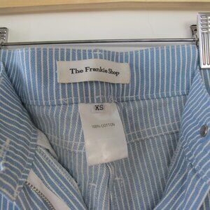 The Frankie Shop Pinstripe Cotton Pants – Blue/White (XS)
